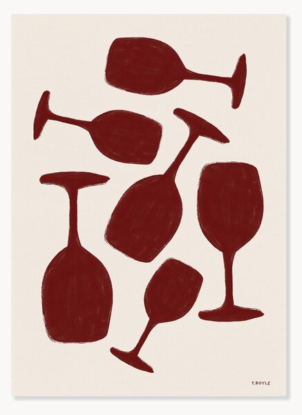 Poster Tara Royle - Abstract Wine Glasses