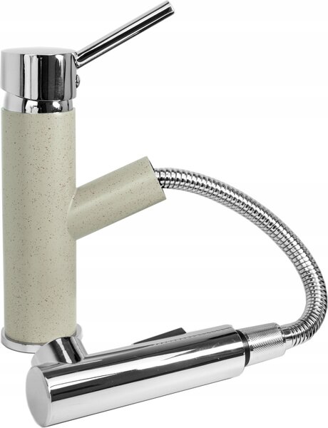 Granitan | CADO - Miscelatore da cucina - Bocca estraibile - 2 tipi di getto - Beige - Ottone - Carica in Vetroceramica