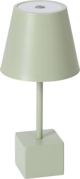 Lindby Lampada da tavolo ricaricabile a LED Janea CUBE, verde, metallo