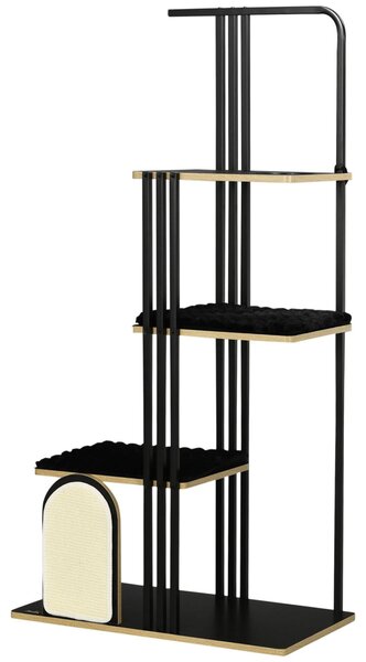 PawHut, tiragraffi per gatti, altezza 170 cm, struttura multistrato, acciaio, colore nero