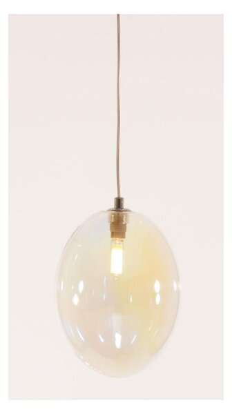 UVA SOSPENSIONE SINGOLA CON SFERA IN VETRO IRIDESCENTE E ROSONE IN 4 COLORI LAMPADINA ATTACCO G9 MODERNA