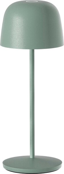 Lampada da tavolo touch a batteria in alluminio verde oliva LED SOPHIA OLIVE bianco dimmerabile H28cm