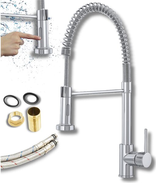 Granitan | LUNEO - Rubinetto da cucina - Bocca estraibile - Cromo - Doccetta a 2 funzioni