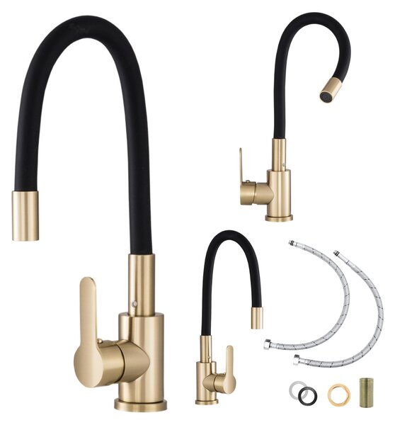 Granitan | GRADO PLUS - Rubinetto da cucina - Bocca flessibile - Oro - Soluzioni pratiche per la cucina