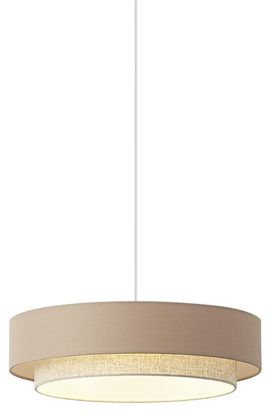 Lampada a sospensione moderna beige con naturale 50cm 3 luci - Drum Duo