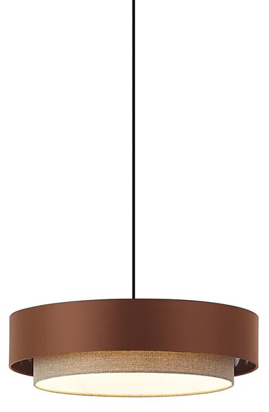 Lampada a sospensione moderna bronzo scuro con tortora 50cm 3 luci - Drum Duo