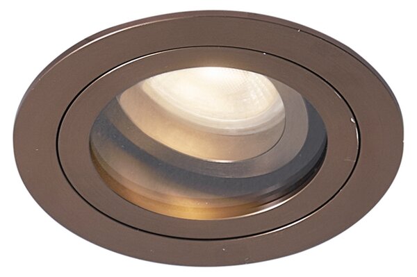 Faretto da incasso moderno bronzo scuro ruotabile e inclinabile IP44 - Chuck