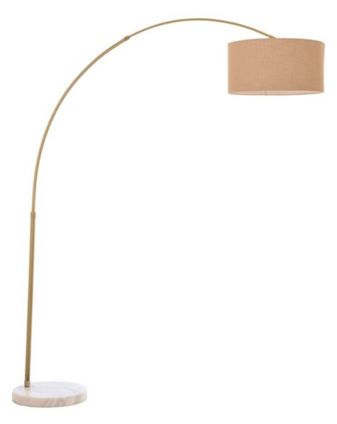 Piantana arco illuminando boing cilindro p 43 os e27 led metallo marmo bianco tessuto - Illuminando