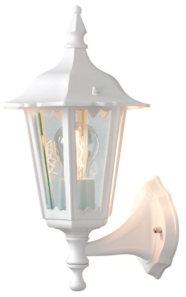 Applique Konstsmide Firenze in alluminio laccato bianco con vetro trasparente