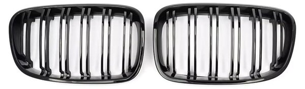 Griglia anteriore - BMW Serie 1 (F20/F21) - Modelli F20 dal 2011 al 2015, modelli F21 dal 2012 al 2015 - Per modelli pre-restyling - A doppia traversa - Destra e sinistra, 2 pezzi - Nero lucido