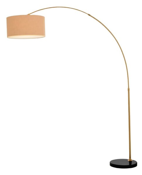Piantana arco illuminando boing cilindro p 43 os e27 led metallo marmo nero tessuto - Illuminando