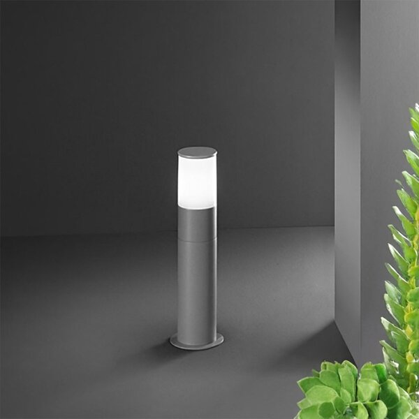 Lampioncino esterno ip54 perenz sigaro 8326 gc e27 led metallo alluminio acrilico grigio cemento - Perenz