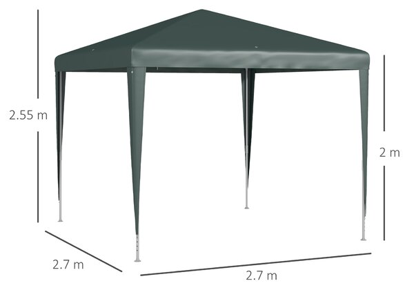 Outsunny Gazebo da Giardino e da Esterno con Viti e Corde, 2.7x2.7m, Verde Scuro | Aosom Italy