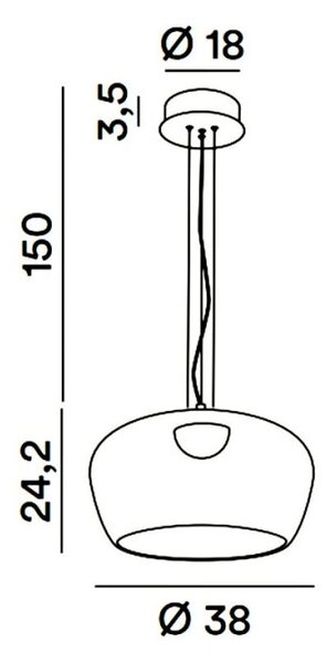 Lampadario moderno perenz kave 8530 led metallo vetro - Perenz