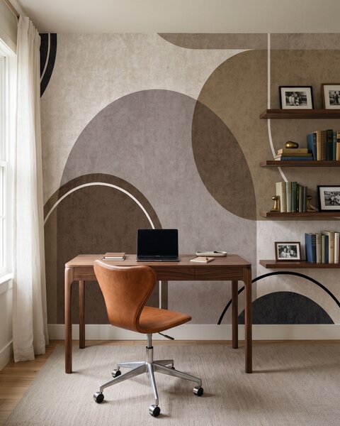 Carta da parati Forme rotonde con contorni, Archi e curve, Arte astratta, u99095 - Tapeko.it