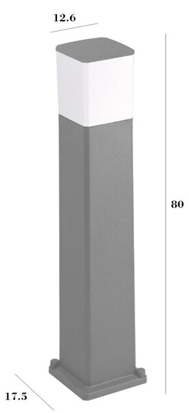 Lampioncino esterno top light como pa80 grigio e27 led resina - Top Light