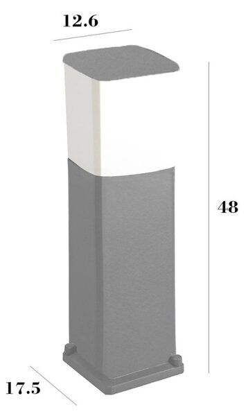 Lampioncino esterno top light como pa50 grigio e27 led resina - Top Light