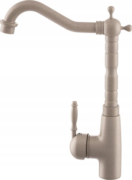 Granitan | RETRO - Rubinetto da cucina - Orientabile a 360° - Effetto granito - Beige - Ottone - Carica in Vetroceramica