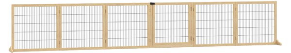 PawHut Recinzione per animali domestici Recinzione per cani, in pino, pieghevole 432 x 36 x 70 cm, Legno