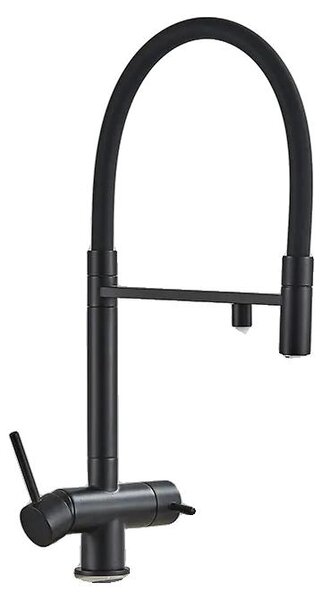 Miscelatore da cucina, a due manopole, design girevole, colore nero