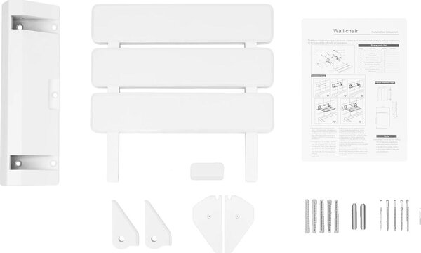 Sedia da parete, design salvaspazio, seduta confortevole, BIANCO