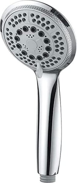 GRIFEMA Doccetta G804 – Soffione ad alta pressione Ø100 mm, 3 tipi di getto, risparmio idrico del 30%, anticalcare, cromato [Classe energetica A+]