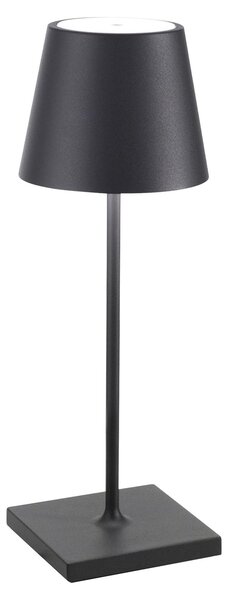 Lampada a led da tavolo Poldina Pro Mini Grigio Scuro ricaricabile e dimmerabile con batteria fino a 12 ore