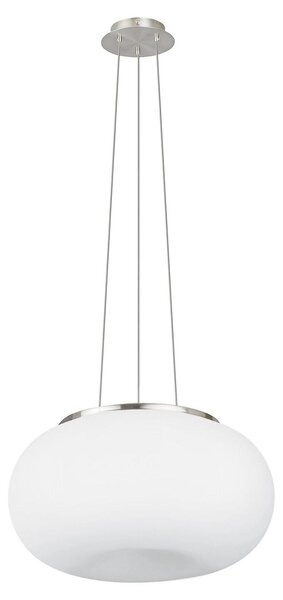 Lampadario A Sospensione Contemporaneo Optica Acciaio Nichel Vetro 2 Luci E27