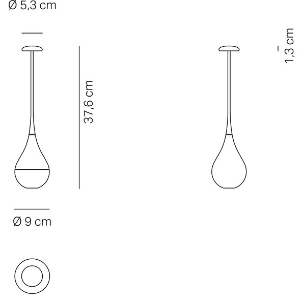 Zafferano Dondolina - Lampada da Tavolo Led Ricaricabile IP65, Senza Fili, Dimmer Touch - Design Italiano Colore Bronzo