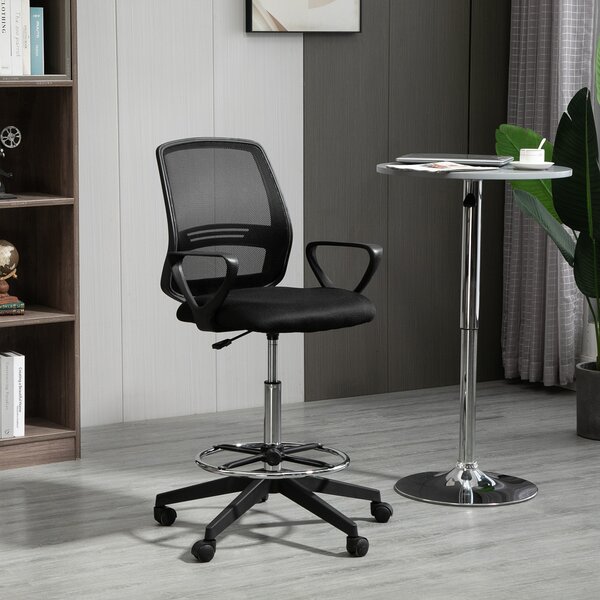 Vinsetto Sedia da ufficio chaise de bureau ad altezza regolabile sgabello da ufficio girevole a 360° mesh traspirante