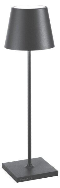 Zafferano - Lampada da Tavolo Poldina Pro Grigio Scuro Ricaricabile