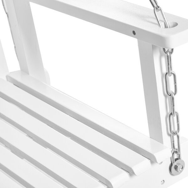 Outsunny Dondolo da Giardino a 2 Posti, Panca Dondolo Sospeso, in Legno Massiccio, per Patio, Terrazza o Cortile, 117x69x60 cm, Bianco | Aosom Italy