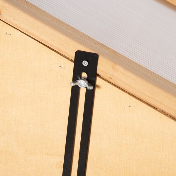 Outsunny Mini Serra, piccola serra con telaio in legno, finestra e doppia porta, 3 ripiani, 70L x 50P x 120A cm, Marrone