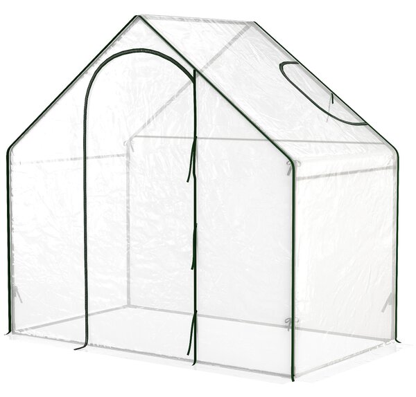 Outsunny Serra da Giardino Balcone terrazzo Serra per pomodori 1,8L x 1l x 1,68H m Acciaio plastica impermeabile Trasparente Verde