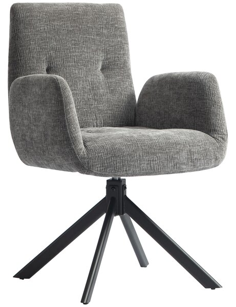 HOMCOM Poltrona, Sedia da accentuare, design moderno, girevole, fino a 120 kg, Grigio Scuro