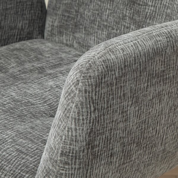 HOMCOM Poltrona, Sedia da accentuare, design moderno, girevole, fino a 120 kg, Grigio Scuro