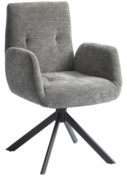 HOMCOM Poltrona, Sedia da accentuare, design moderno, girevole, fino a 120 kg, Grigio Scuro