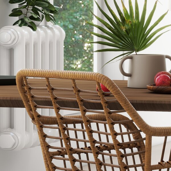 HOMCOM Set di 2 sedie fauteuils con Schienale e braccioli curve, Il rattan PE e Piedi in acciaio, design bohémien, Naturale, Nero| Aosom Italy
