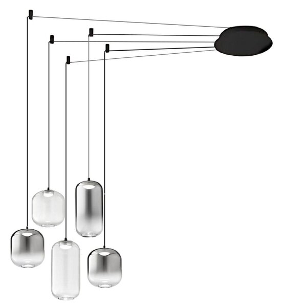 Lampadario perenz illumina hunter s5 8158 n lc 8214 8215 led diffusori vetro - Perenz