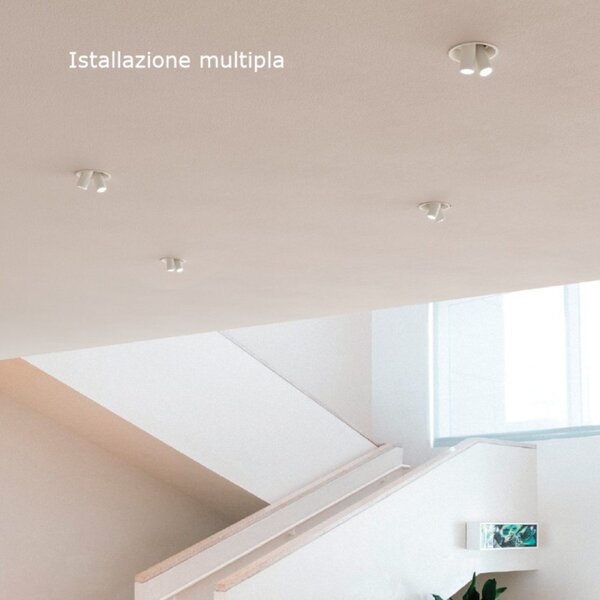 Faretto incasso gea led gfa1698 led orientabile alluminio bianco cartongesso - Gea Led