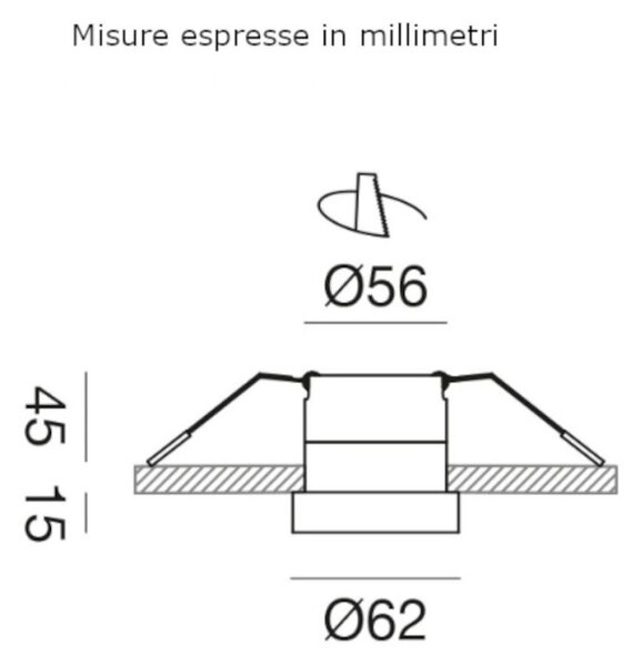 Faretto incasso gea led gfa1712 led ip44 alluminio argento cartongesso - Gea Led