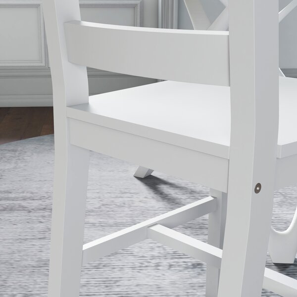 HOMCOM Set di 2 sedie da pranzo con schienale alto ergonomico a doghe, in legno massiccio di pino, stile casa di campagna, bianco| Aosom Italy
