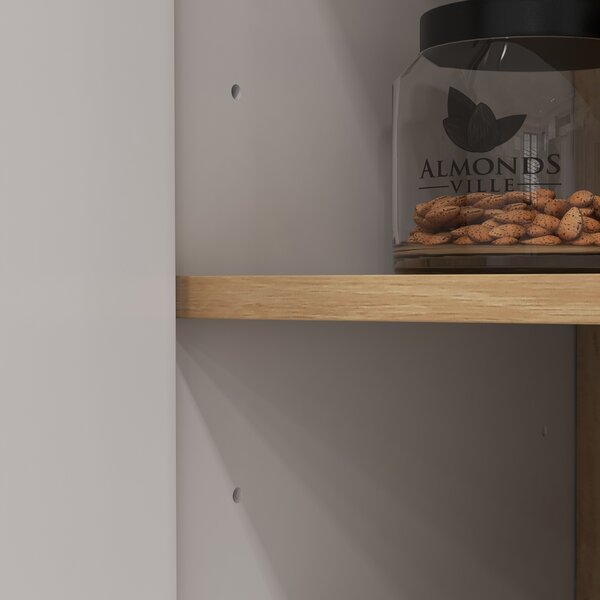 HOMCOM Buffet da cucina armadio di archiviazione 2 armadi con porta mensole regolabili nicchia centrale 2 passacavi bianco | Aosom Italy