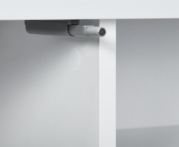 HOMCOM Mobile banc TV sospeso stile contemporaneo 2 armadietti 2 nicchie centrali e 2 passacavi 140 x 30 x 30 cm bianco