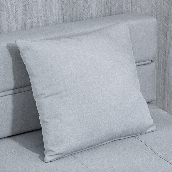 HOMCOM Poltrona letto convertibile singola poltrona 1 posto con 1 cuscino removibile, tessuto grigio chiaro