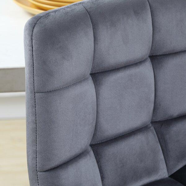 HOMCOM set da 2 sgabelli da bar con poggiapiedi in stile retrò 42 cm x 47 cm x 105 cm Grigio