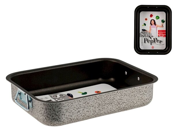 Rosticcera Salt N' Pepper in alluminio antiaderente 6 strati con anelli cm 25x18