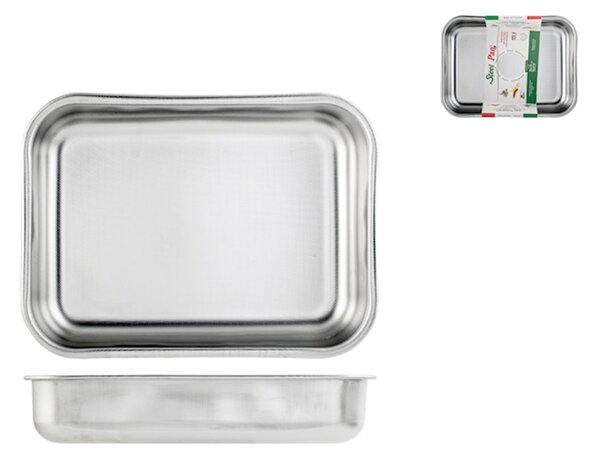 Rosticcera Non Stick in acciaio inox cm 25x19x7h