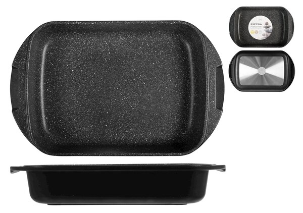 Rosticcera Pietra in alluminio antiaderente 5 strati cm 35x25