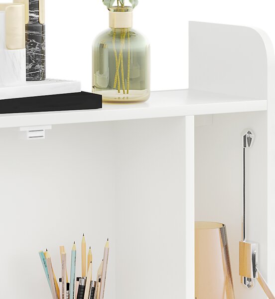 HOMCOM Scrivania Sospesa Tavolo Murale Scrivania Computer Sospesa e Piano Ribaltabile con Ripostigli - 77 x 20 x 51 cm